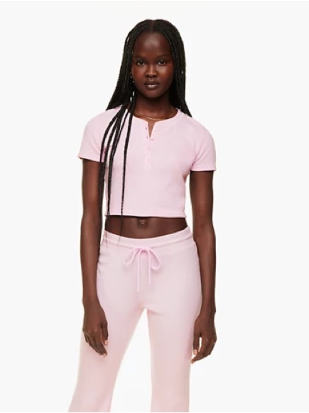 Aritzia Sunday Best Baby Waffle Cropped T-shirt